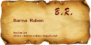 Barna Ruben névjegykártya